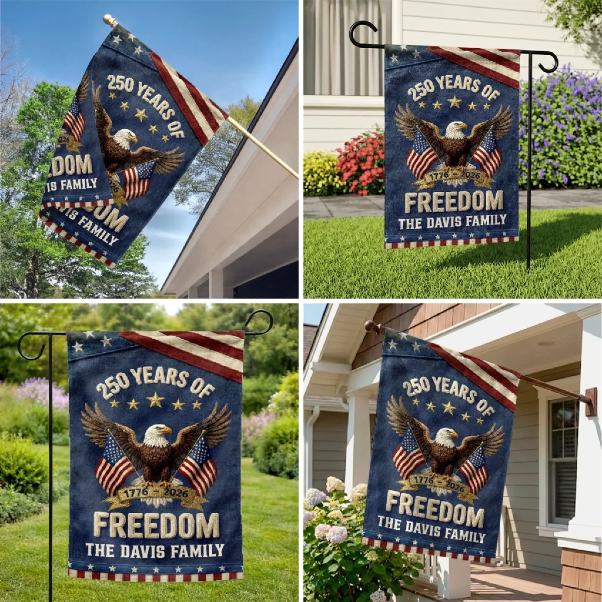 Celebrate 250th Anniversary Of America - Personalized Flag - Gift For Family, Patriots NL122 - Image 5
