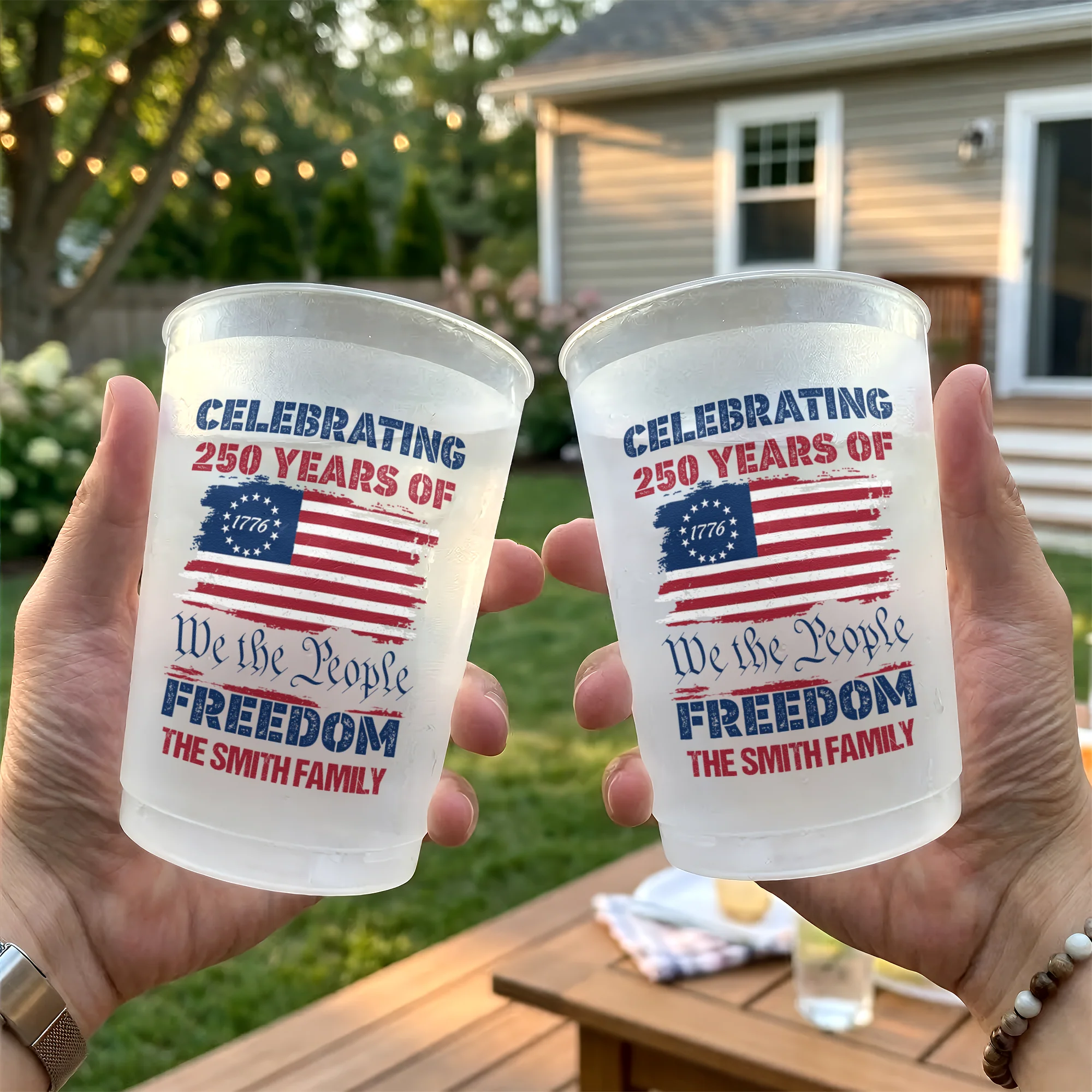 Celebrating 250 Years Of Freedom We The People  - Personalized Cups - Gifts For Patriotic Family - Image 3