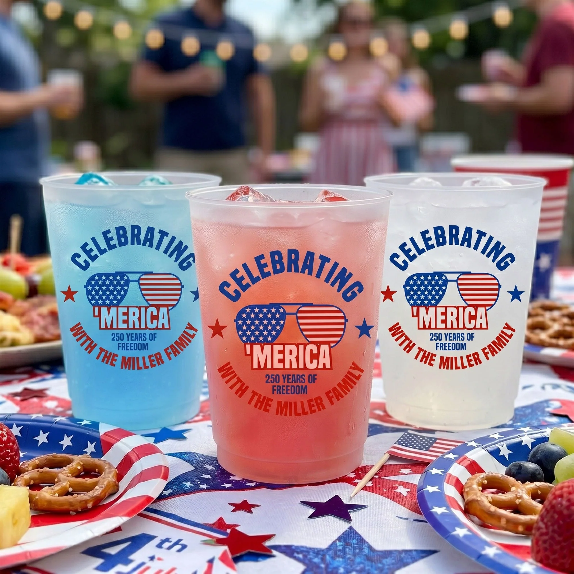 Celebrating America 250 Years Of Freedom - Personalized Cups - Gifts For Patriotic Family