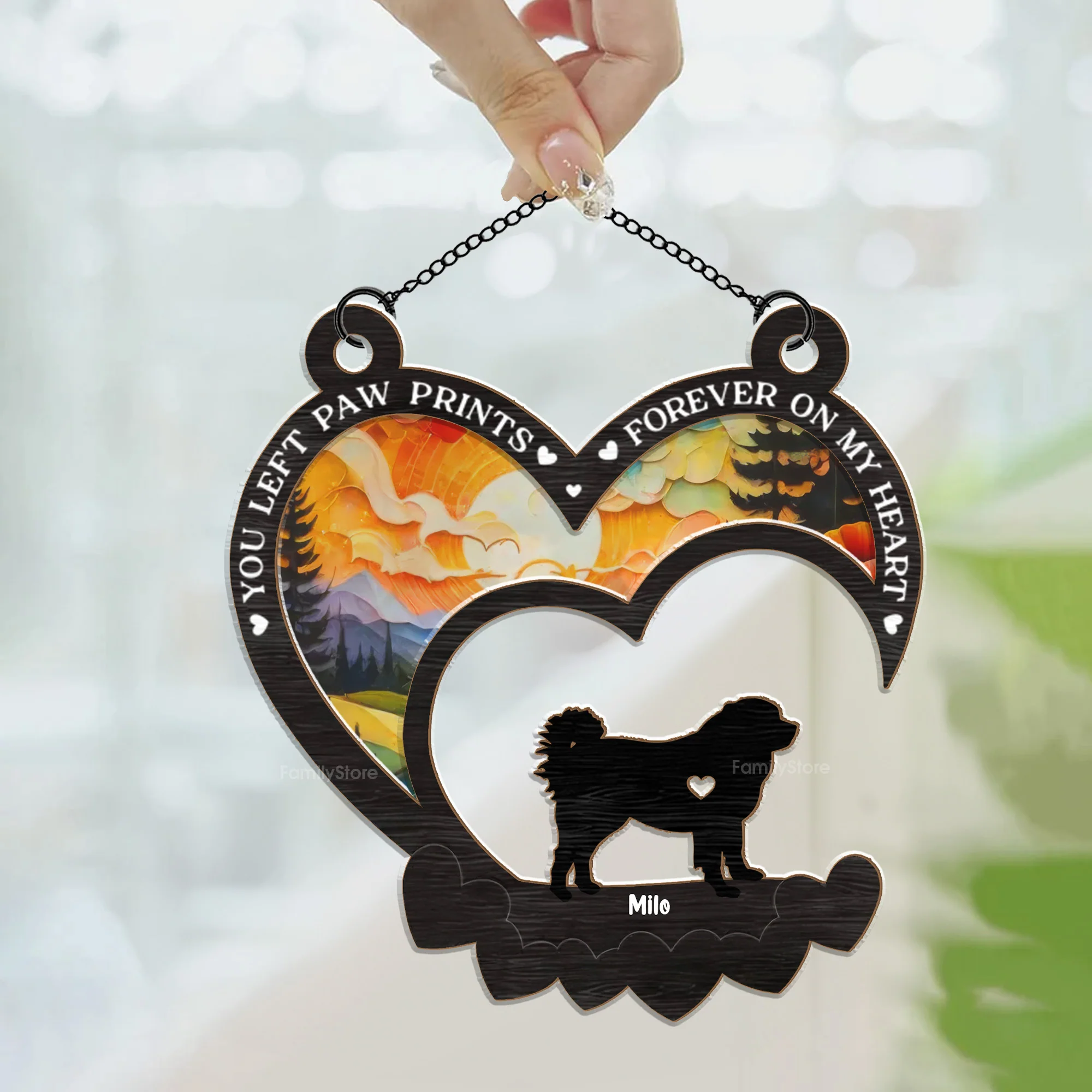 Cherished Memories Never Fade - Memorial Gift For Pet Lovers - Personalized Window Hanging Window Hanging Suncatcher Ornament - CLP05 NA94 - Image 3