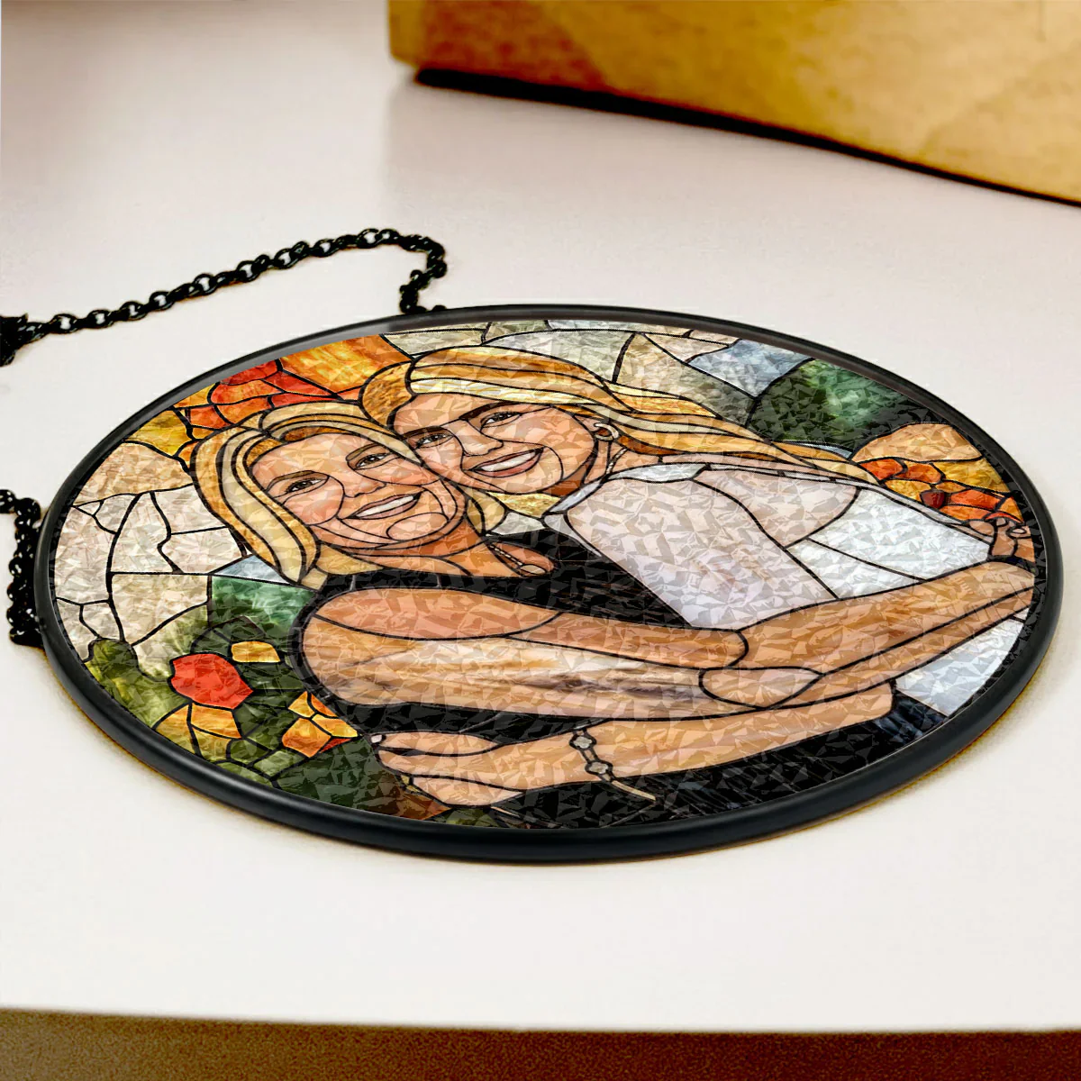 Cherished Moments Family - Personalized Stained Glass Window Hanging Suncatcher - Gift For Mom, Grandma - Image 5