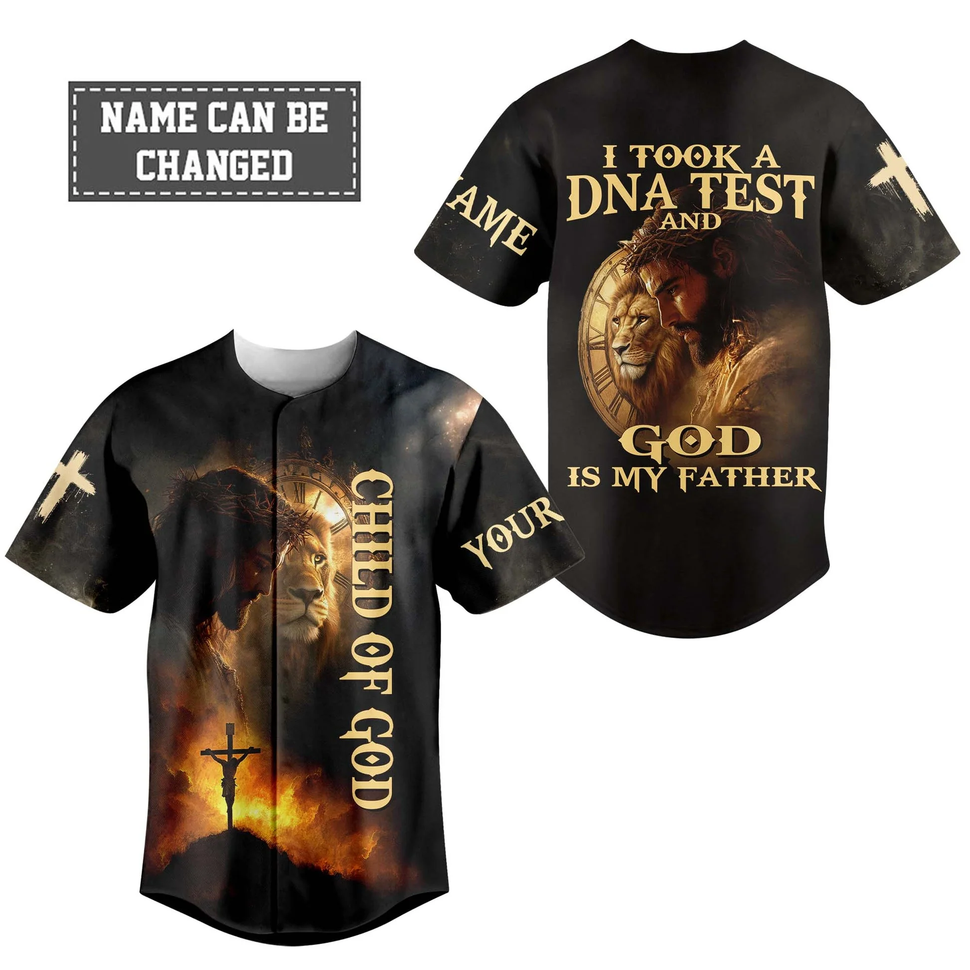 Child Of God Custom Name Baseball Jersey - Christant Gift For Him