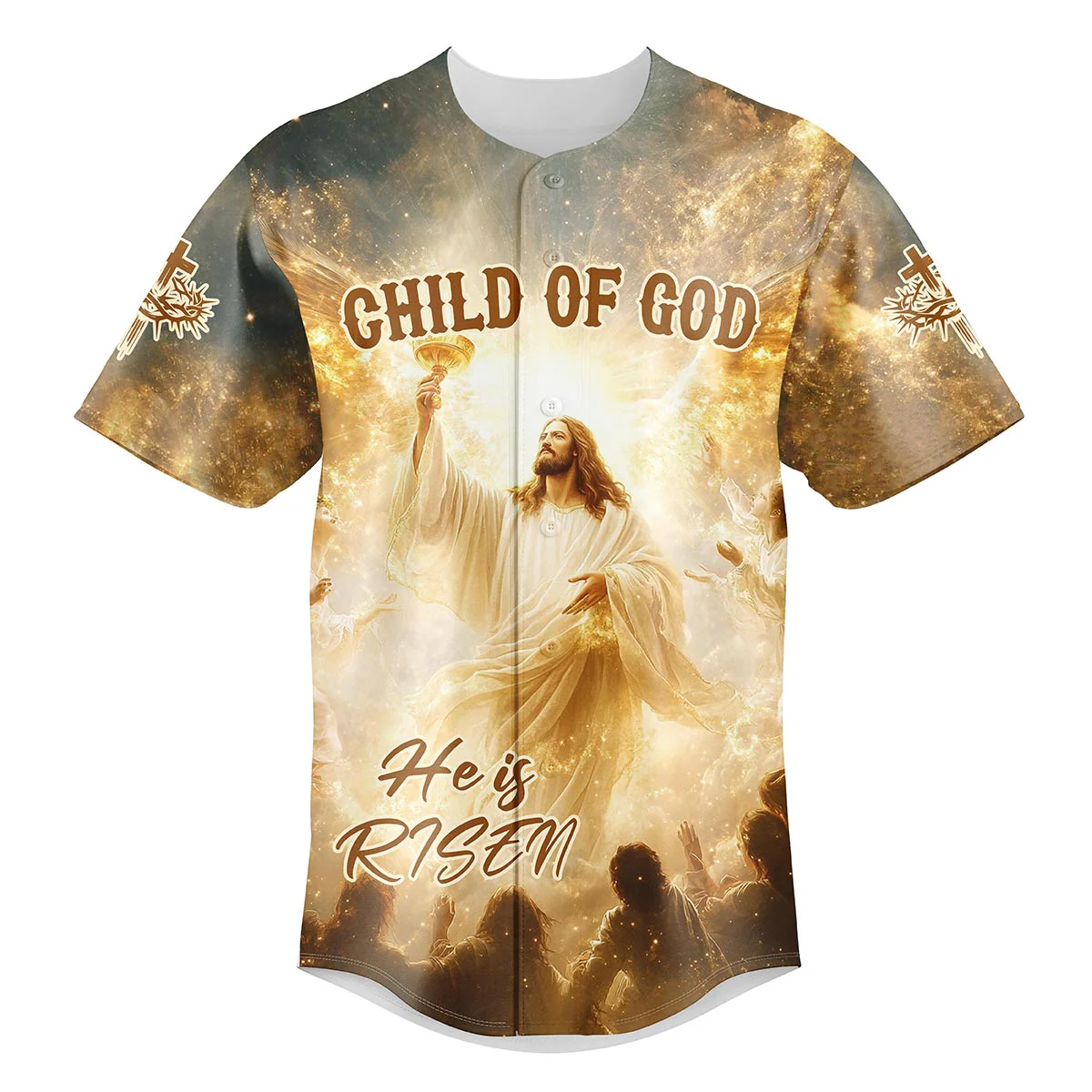 Child Of God He is Risen Custom Name Baseball Jersey - Christant Gift For Him - Image 2