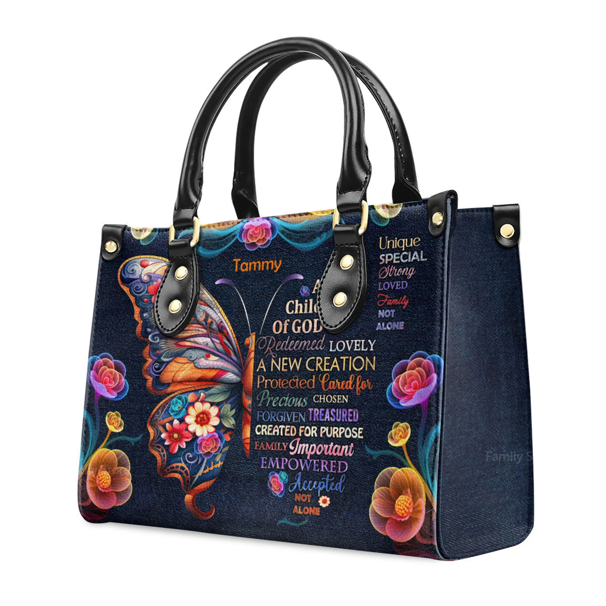 Child Of God - Thoughtful Gift For Christians - Personalized Leather Handbag With Handle - AT4080961 - Image 3
