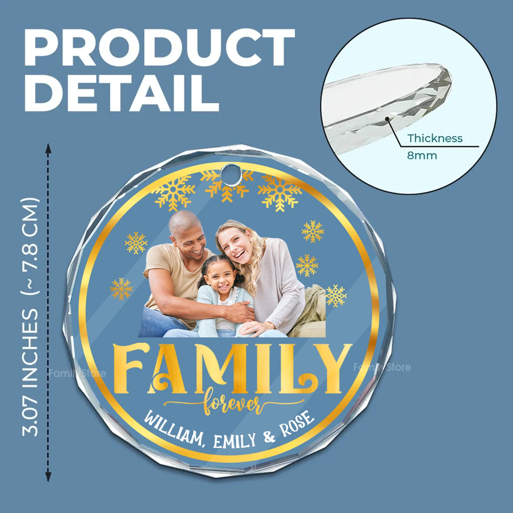 Christmas 2024 We're Family Forever - Gift For Family - Personalized Glass Ornament - NA94 - Image 5