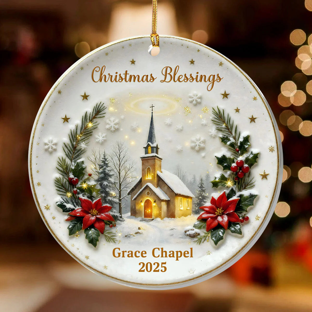 Christmas Blessings - Personalized 1-Layer Acrylic Ornament HL128 - Image 2