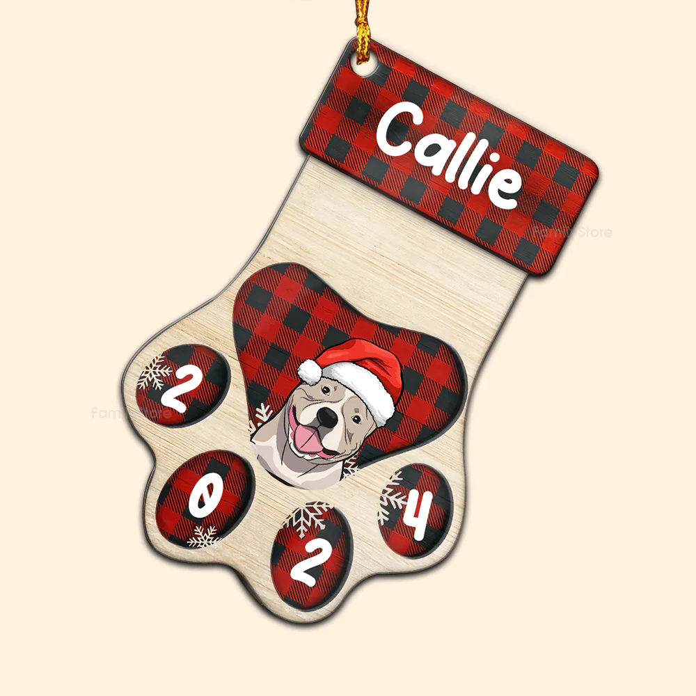 Christmas Dogs Woof Woof - Personalized Wood Ornament - Gift For Dog Lovers - CLP09 NA94 - Image 2
