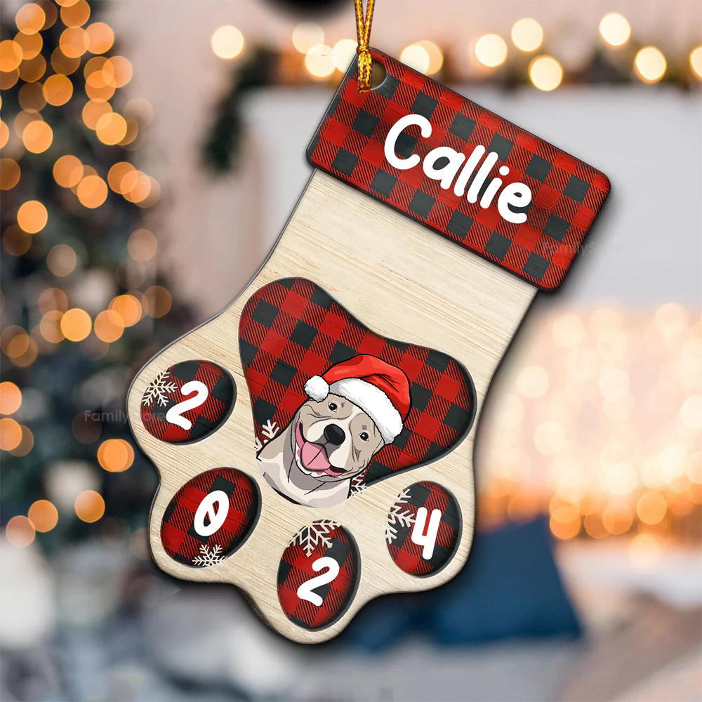 Christmas Dogs Woof Woof - Personalized Wood Ornament - Gift For Dog Lovers - CLP09 NA94 - Image 3