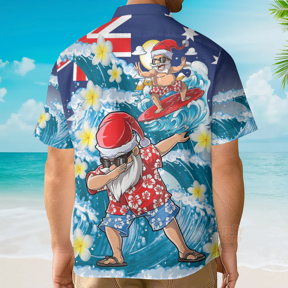 Christmas In July Dabbing Santa Funny Summer Hawaiian Shirt - Image 4