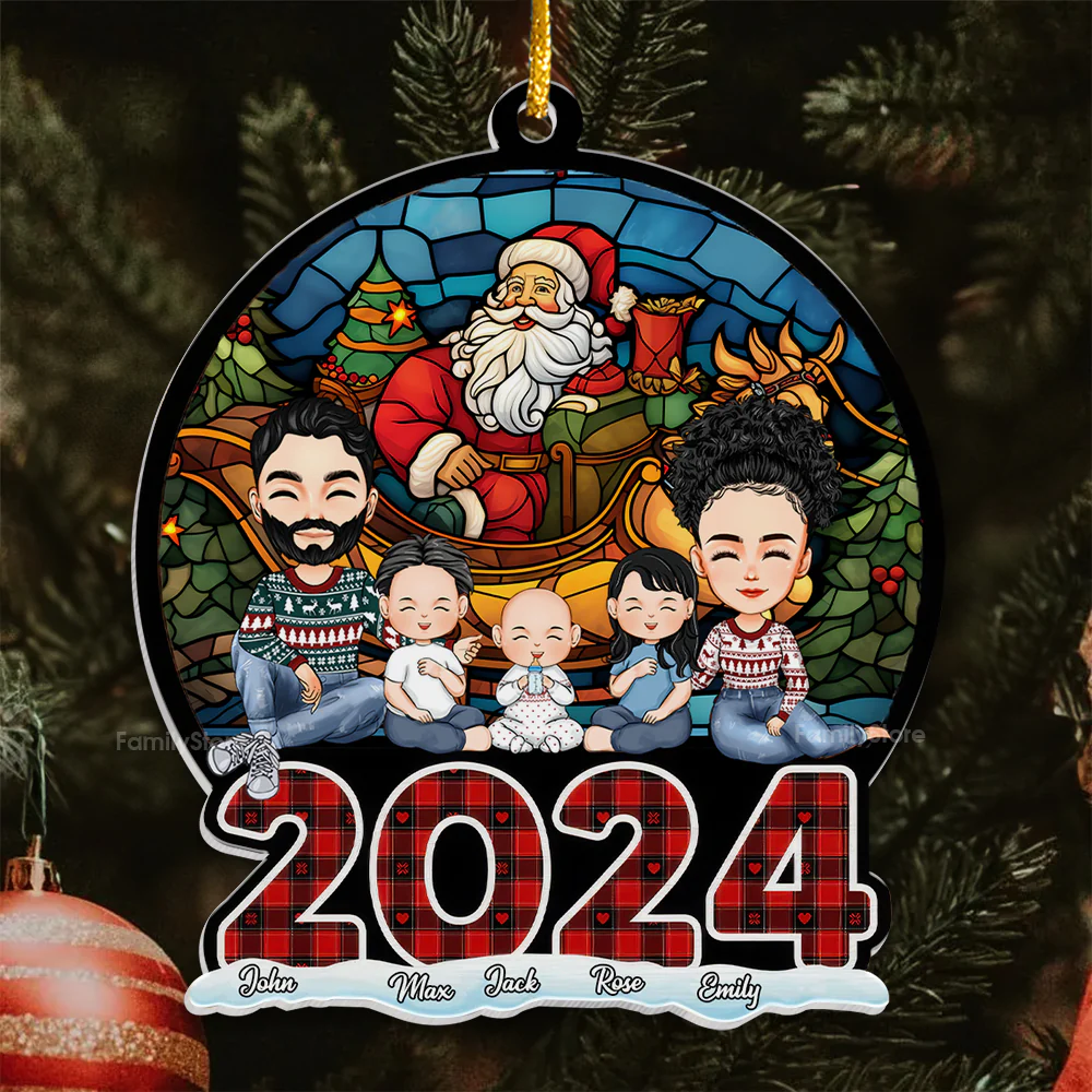 Christmas Is A Time For Family - Gift For Family - Personalized Acrylic Ornament NA94 - Image 4