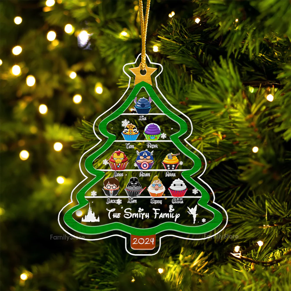 Christmas Tree And Cupcakes - Gift For Family - Personalized Acrylic Ornament - CL31 NA94 - Image 3