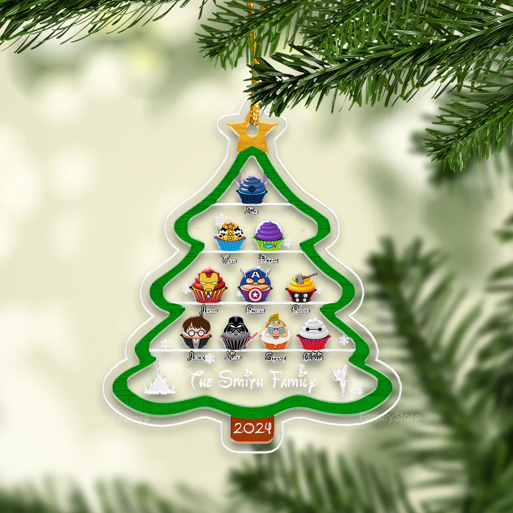 Christmas Tree And Cupcakes - Gift For Family - Personalized Acrylic Ornament - CL31 NA94 - Image 6