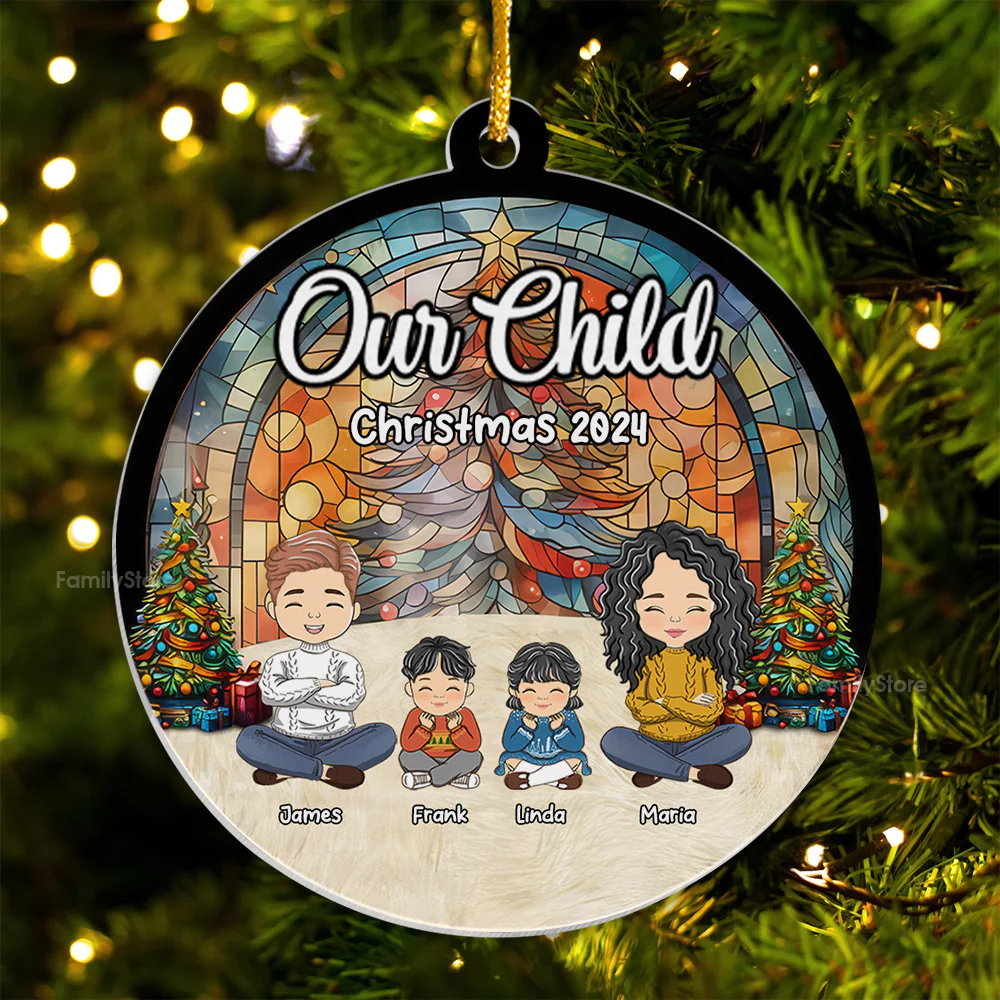Christmas With Our Child - Personalized Acrylic Ornament - Gift For Family Members - CL35 NA94 - Image 5