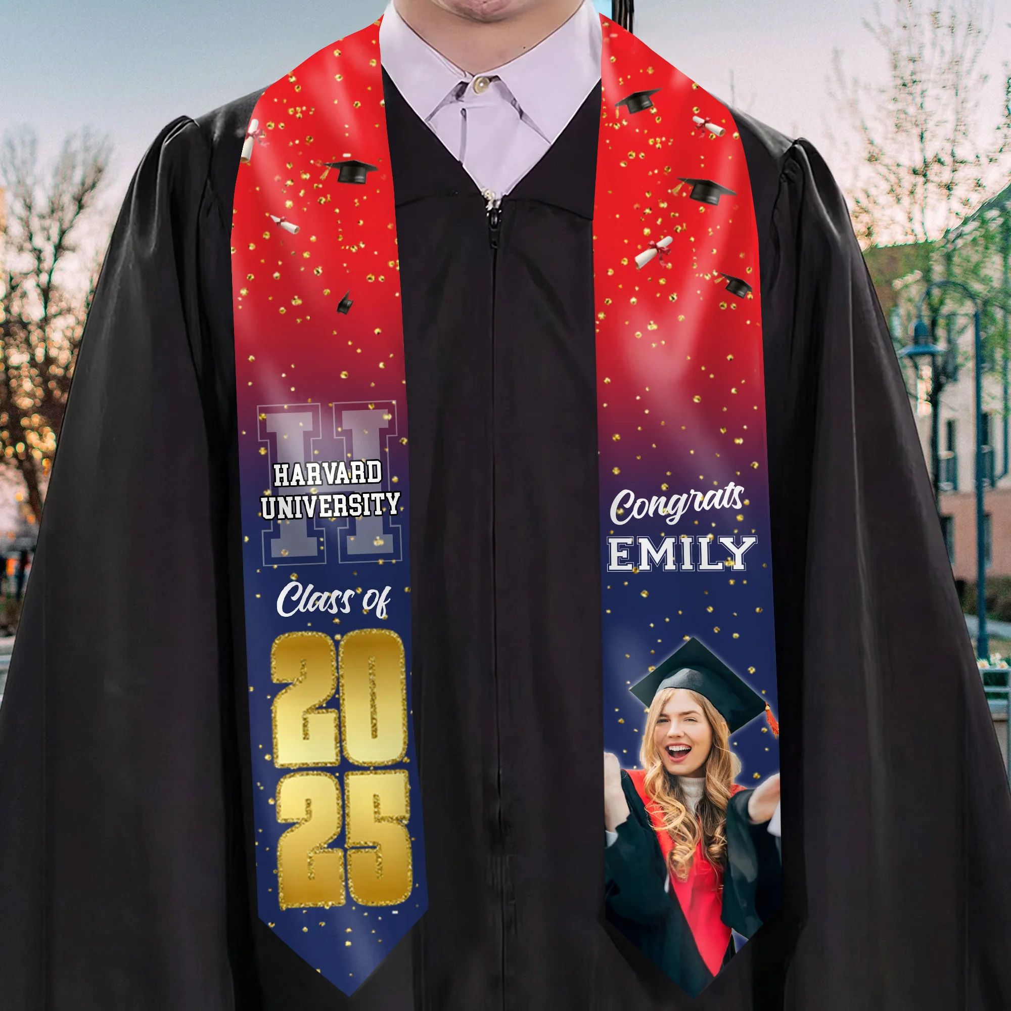 Class Of 2025 Congrats For Your Graduation - Personalized Graduation Stoles - Graduation Gift, Senior Gift | Custom Photo NH96 - Image 2