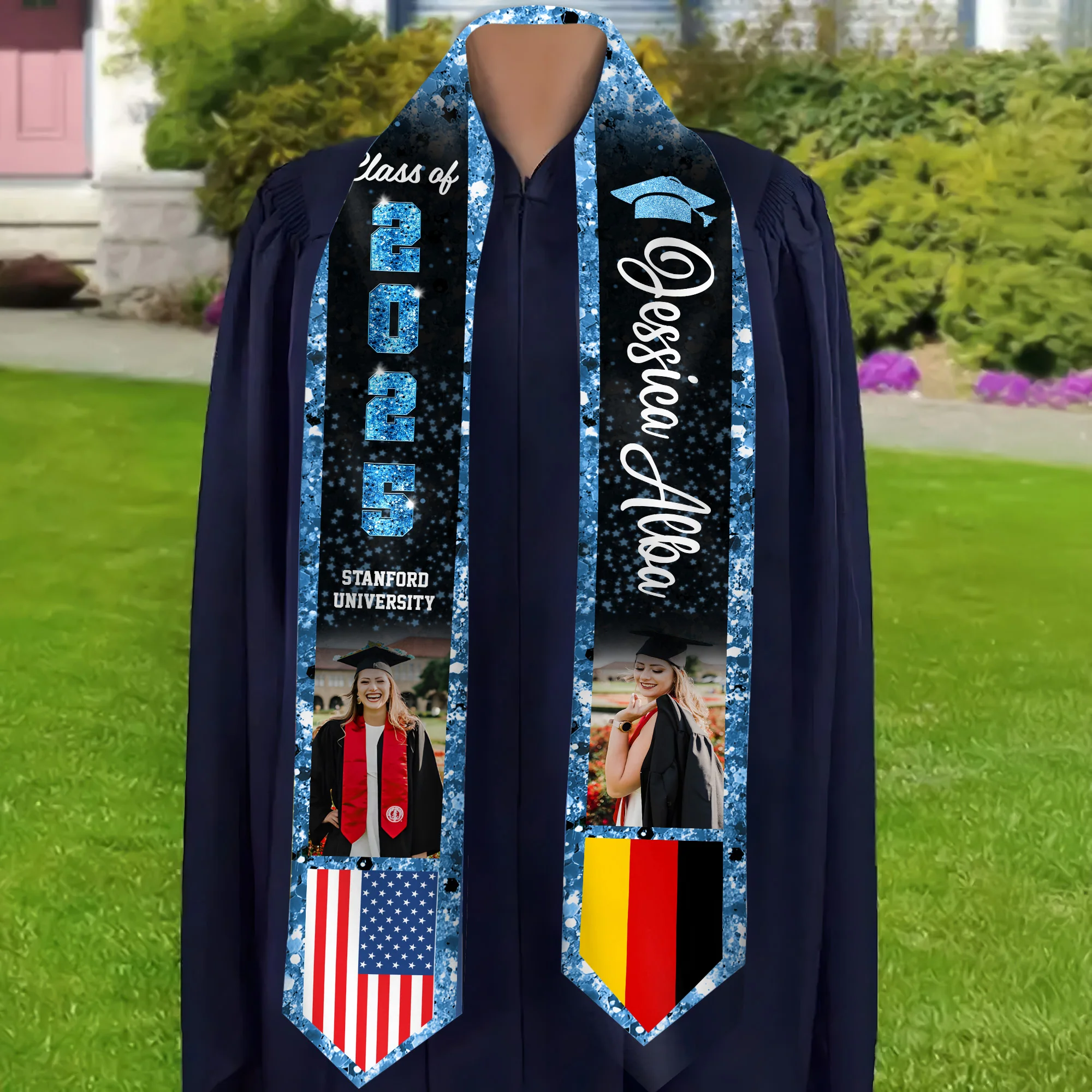 Class of 2025 Custom Flag - Personalized Graduation Stoles - Graduation Gift, Senior Gift | Custom Photo NH96 - Image 3