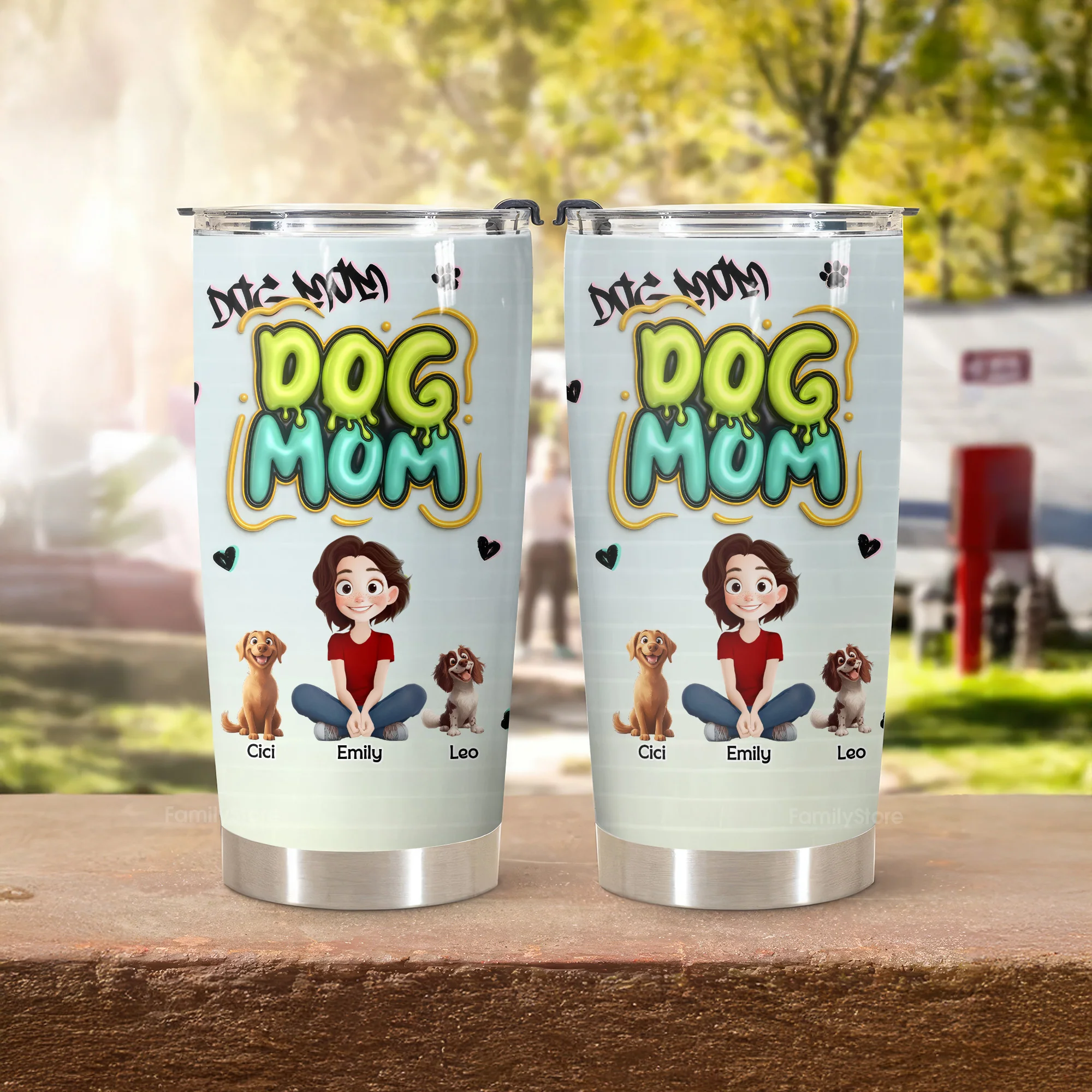 Colorful Dog Mom Slay 3D Inflated Effect Cartoon Dog - Personalized Tumbler Cup - Gift for Pet Owners, Pet Lovers, Dog Mom | CLP15 NH96 - Image 3