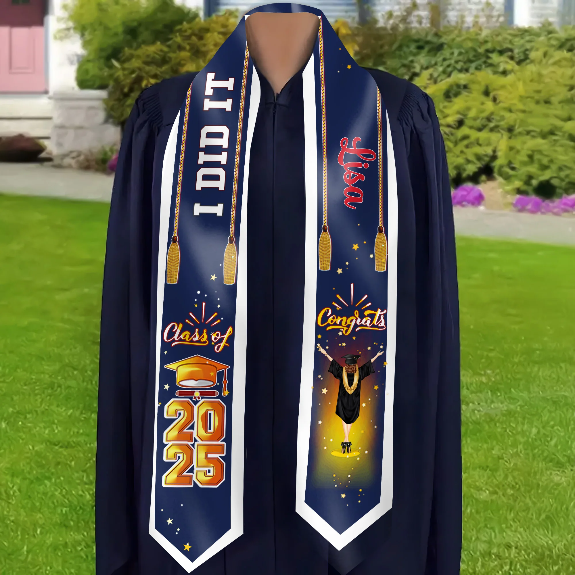 Congrats Class Of 2025 - Personalized Graduation Stoles - Graduation Gift, Senior Gift | GR4 NH96 - Image 3