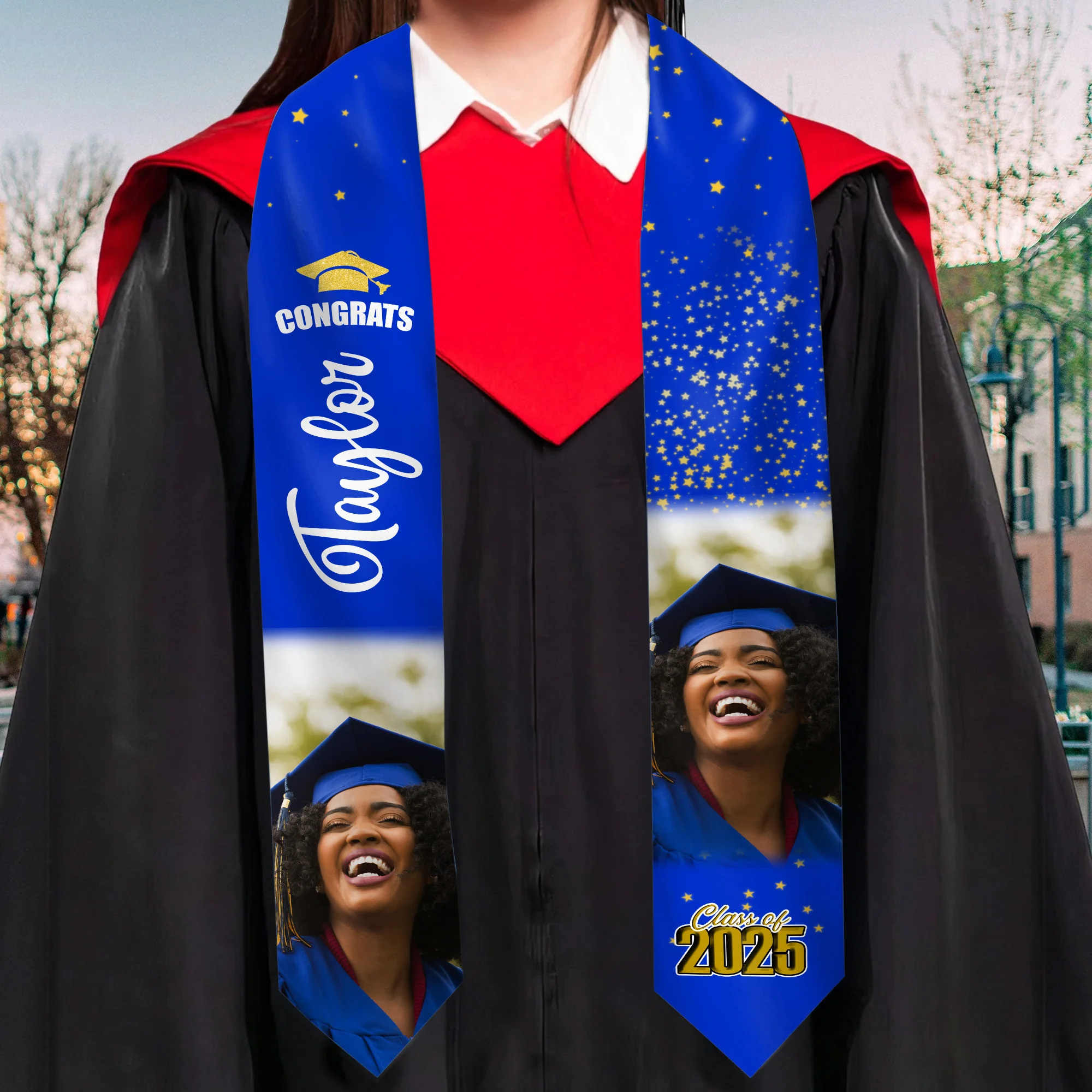 Congrats Graduation 2025 - Personalized Graduation Stoles - Graduation Gift, Senior Gift | Custom Photo NH96