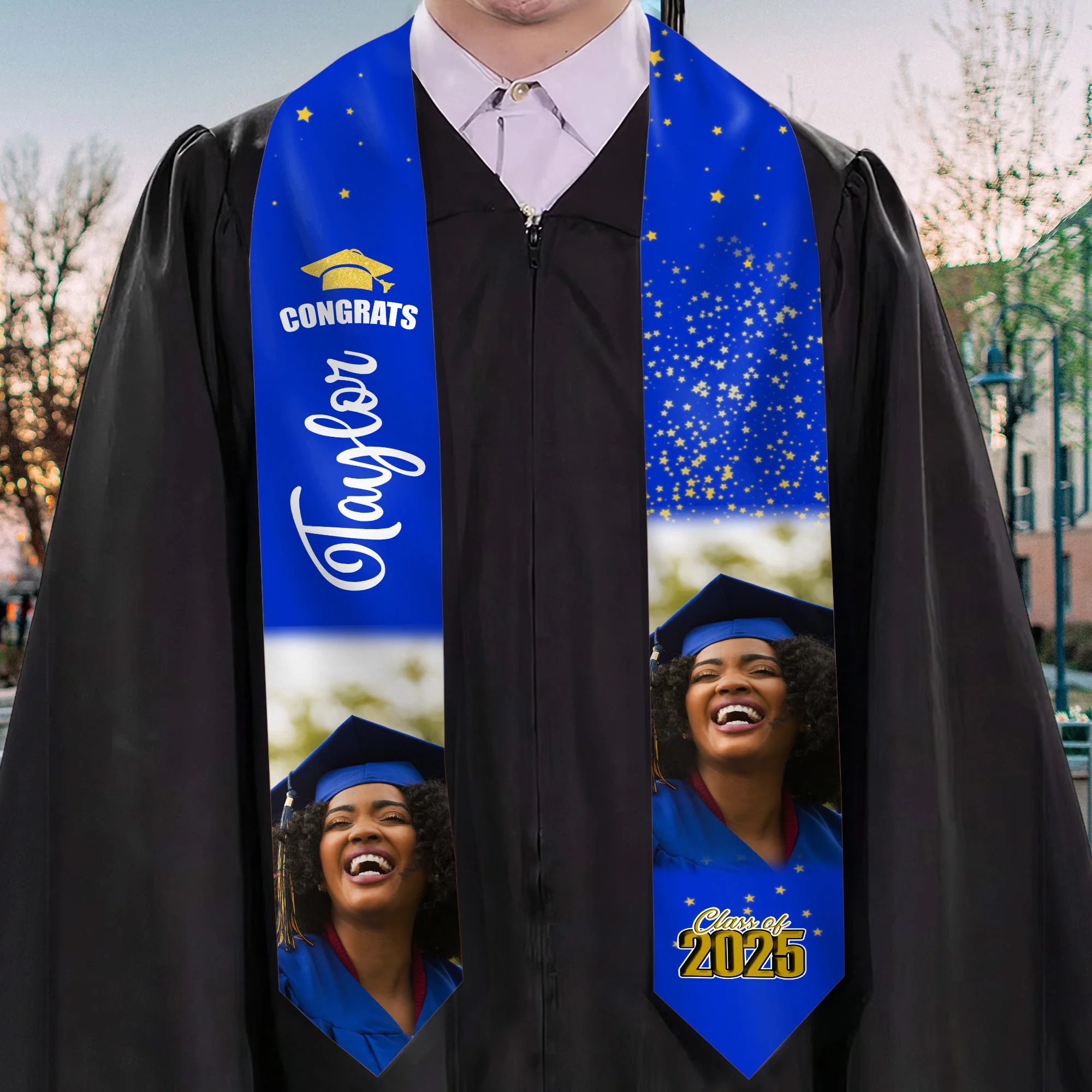 Congrats Graduation 2025 - Personalized Graduation Stoles - Graduation Gift, Senior Gift | Custom Photo NH96 - Image 2