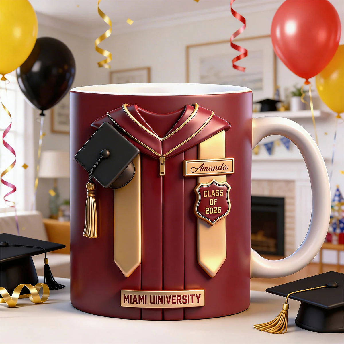 Congrats Graduation Class Of 2026 - Personalized White Mug - Gift For Graduates - Image 2