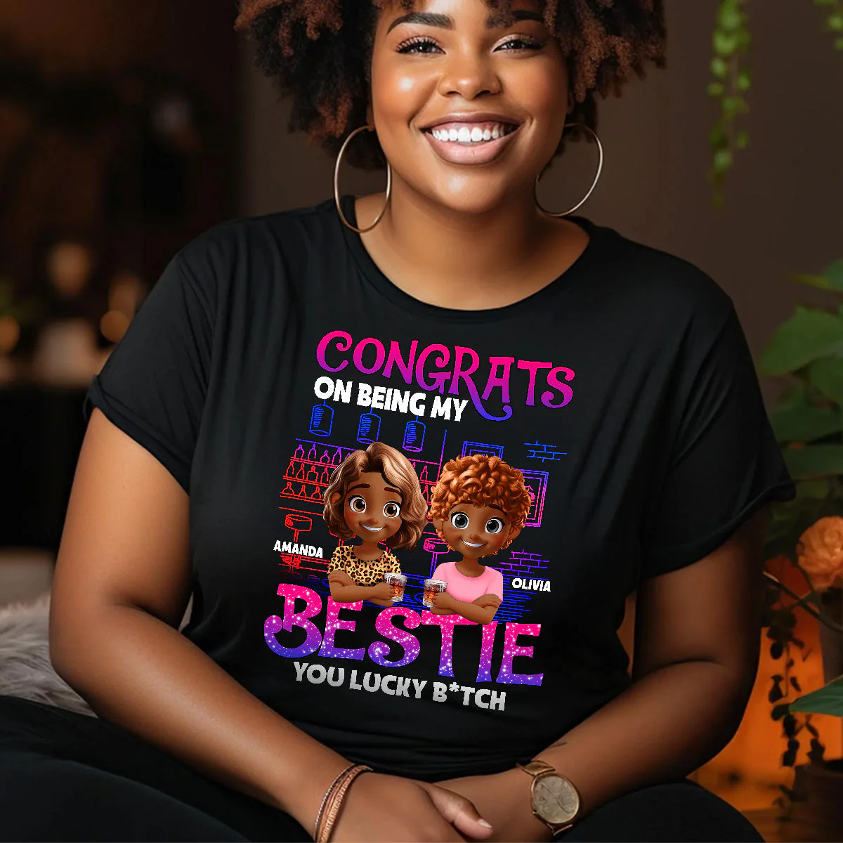 Congrats On Being My Bestie - Personalized TShirt - Gift For Besties, Friends | CLP16 HD95 - Image 2