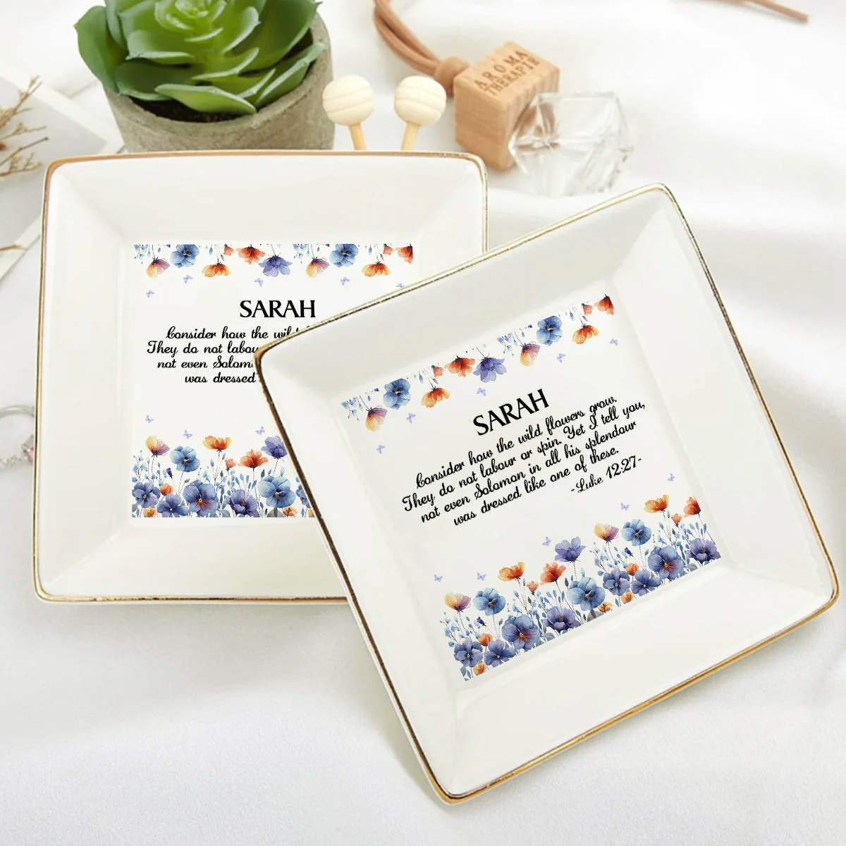 Consider How The Wild Flowers Grow - Personalized Jewelry Dish - Gift For Grandma, Mom, Girlfriend, Wife, Bestie, Sister NH96 - Image 6