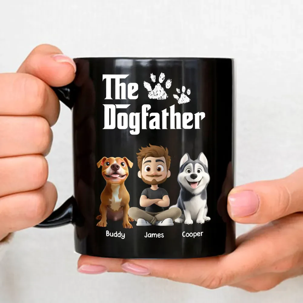 Cool Dog Father - Personalized Black Mug- Gift for Pet Owners, Dog Lovers, Dog Dad | CLP15.V2 HH01 - Image 3