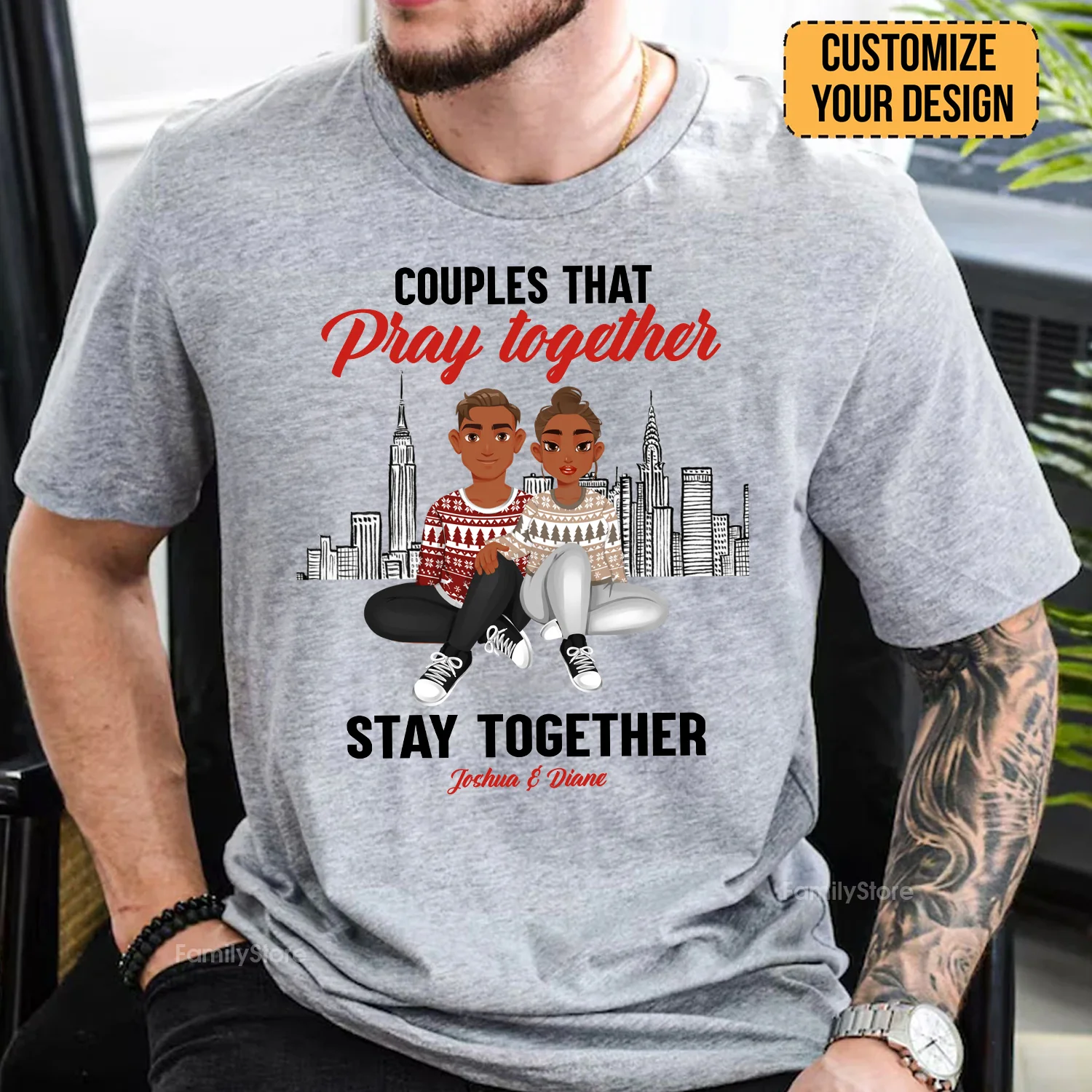Couple That Pray Together Stay Together Black African - Personalized Shirt - Gift For Couple, Husband Wife - GR1 NH96