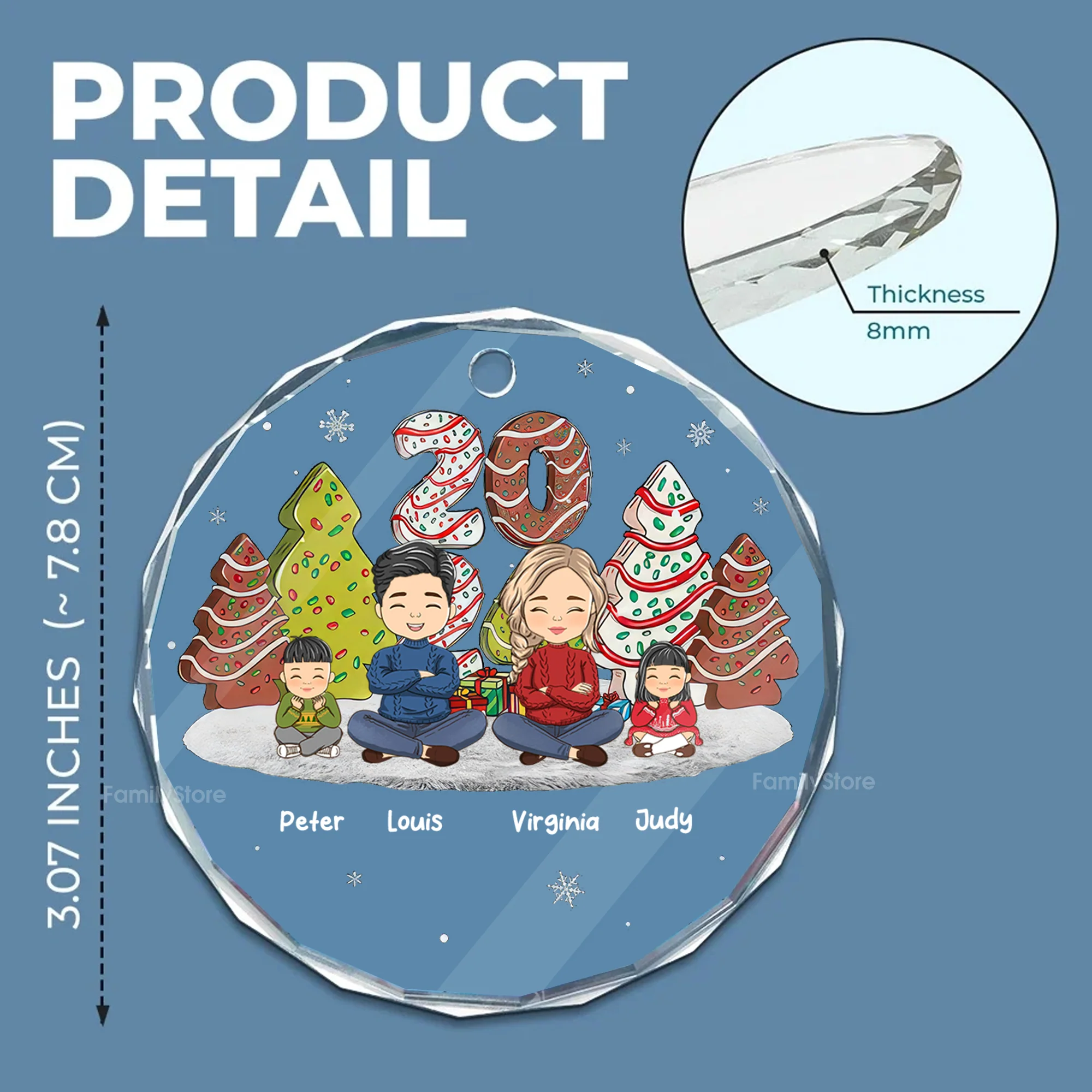 Cozy Family Moments Are Priceless - Christmas Gift For Family Members - Personalized Glass Ornament  - CL35 NA94 - Image 5