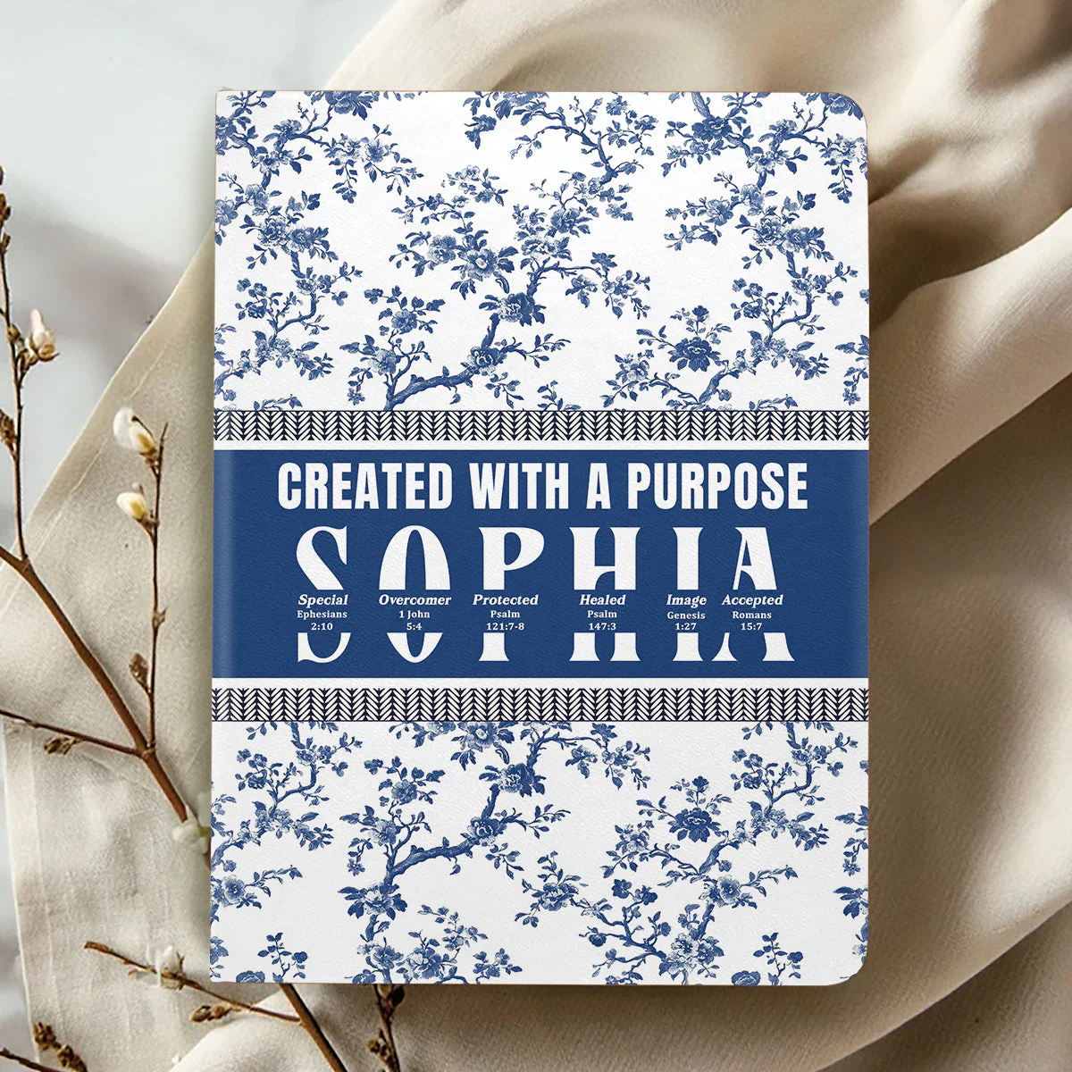 Created With A Purpose - Personalized Leather Cover Notebook TD118 - Image 2