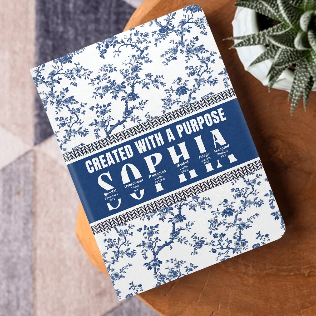 Created With A Purpose - Personalized Leather Cover Notebook TD118 - Image 3