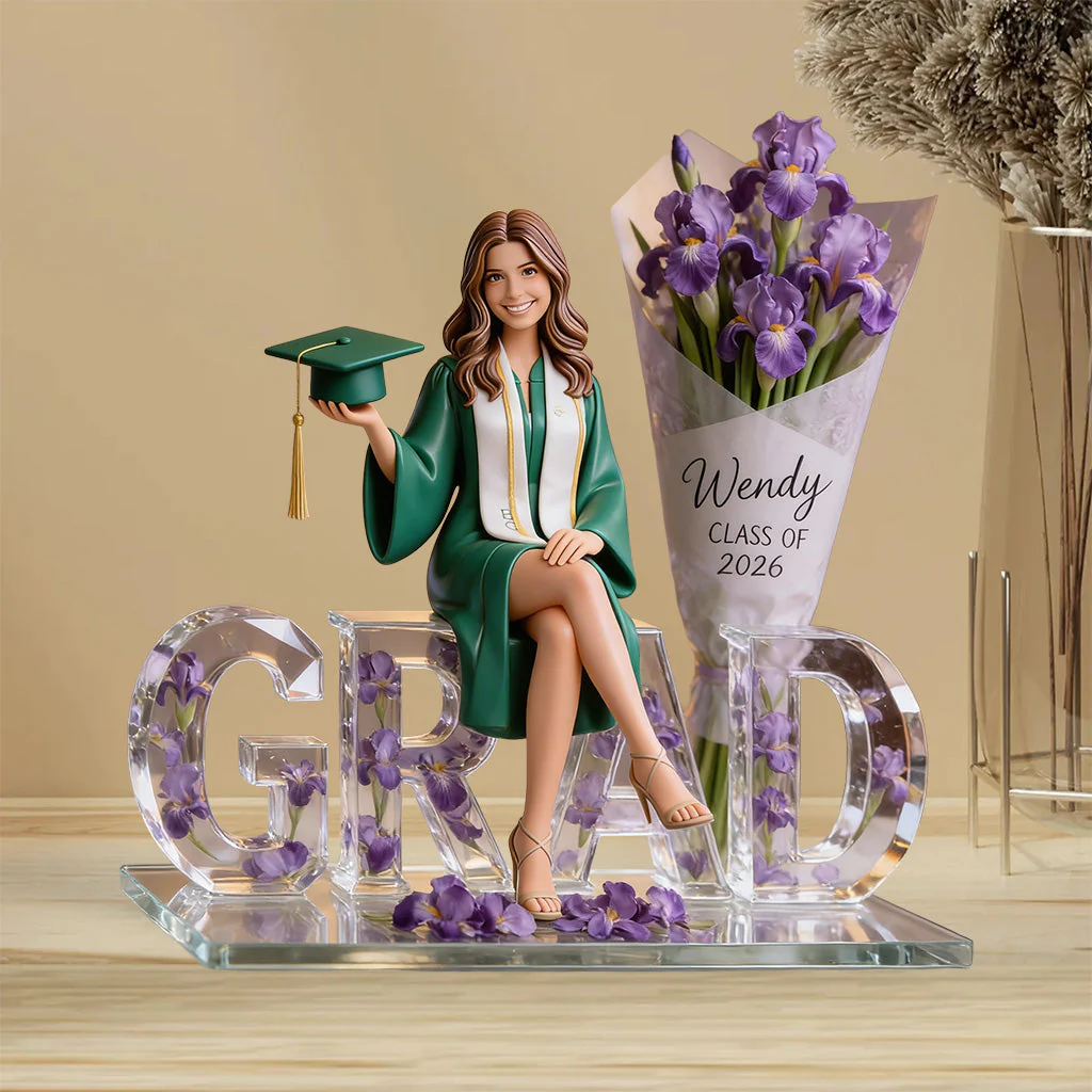 Custom Any Photo Graduation Flowers - Personalized Shape Acrylic Plaque - Gift For Graduates - Image 2