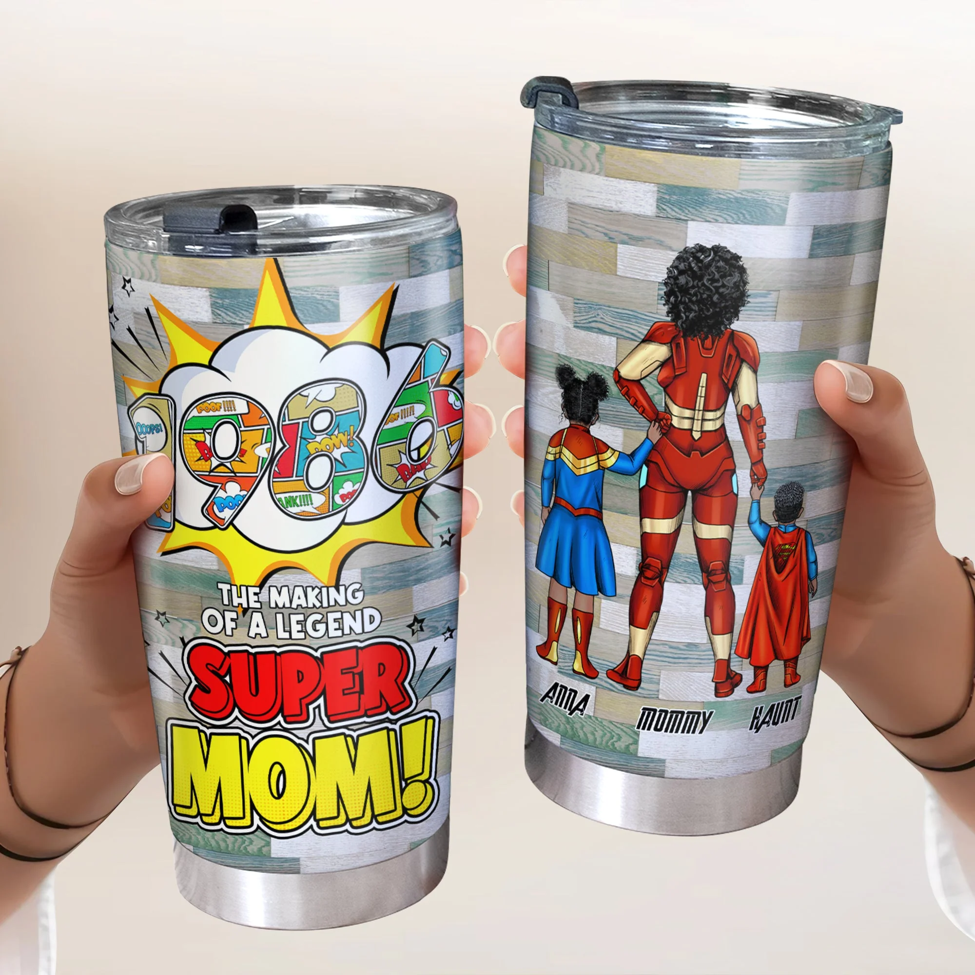 Custom Birth Year The Making Of A Legend Super Hero Mom - Personalized Stainless Steel Tumbler - Gift For Mom, Mother's Day | CL02 NA94 - Image 3