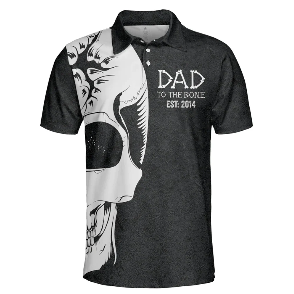 Custom Date Dad To The Bone - Gift For Father, Grandfather - Men Polo - Image 2