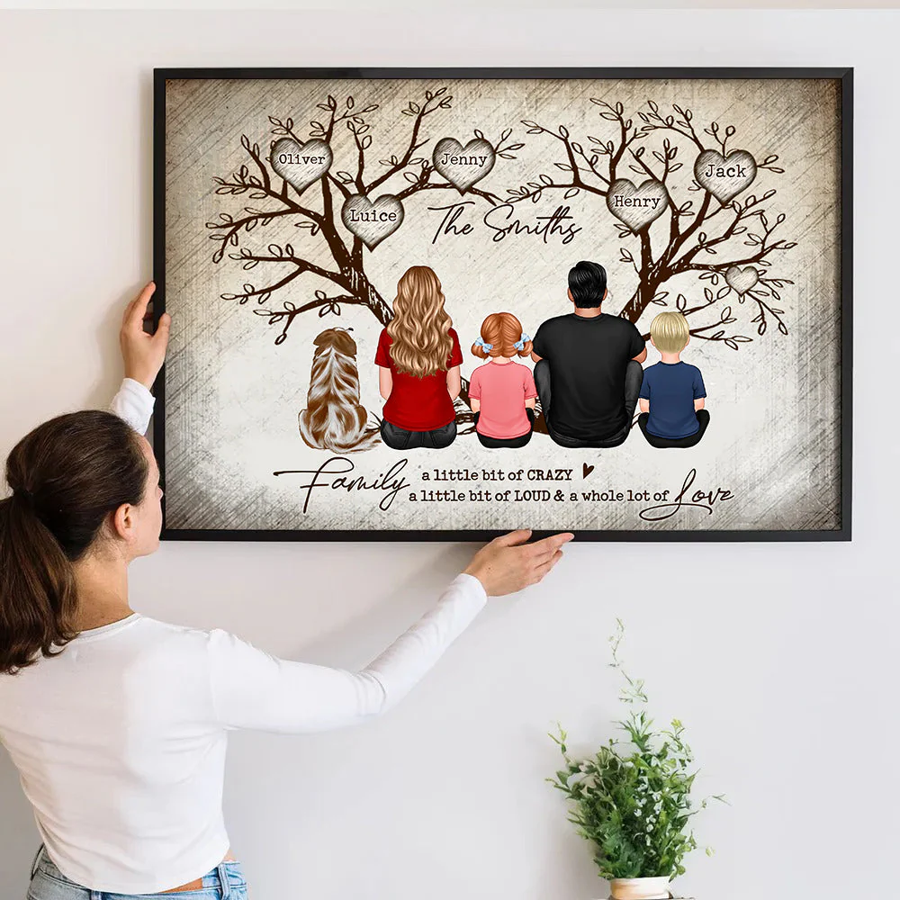 Custom Family Name Heart Tree Wall Art - Personalized Poster Canvas - Gifts For Mom and Dad - Image 3