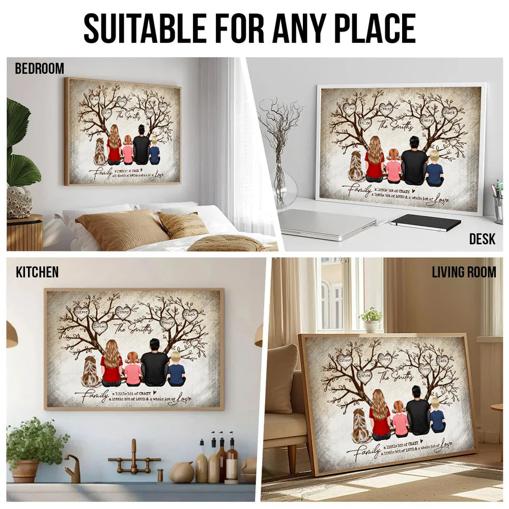 Custom Family Name Heart Tree Wall Art - Personalized Poster Canvas - Gifts For Mom and Dad - Image 4