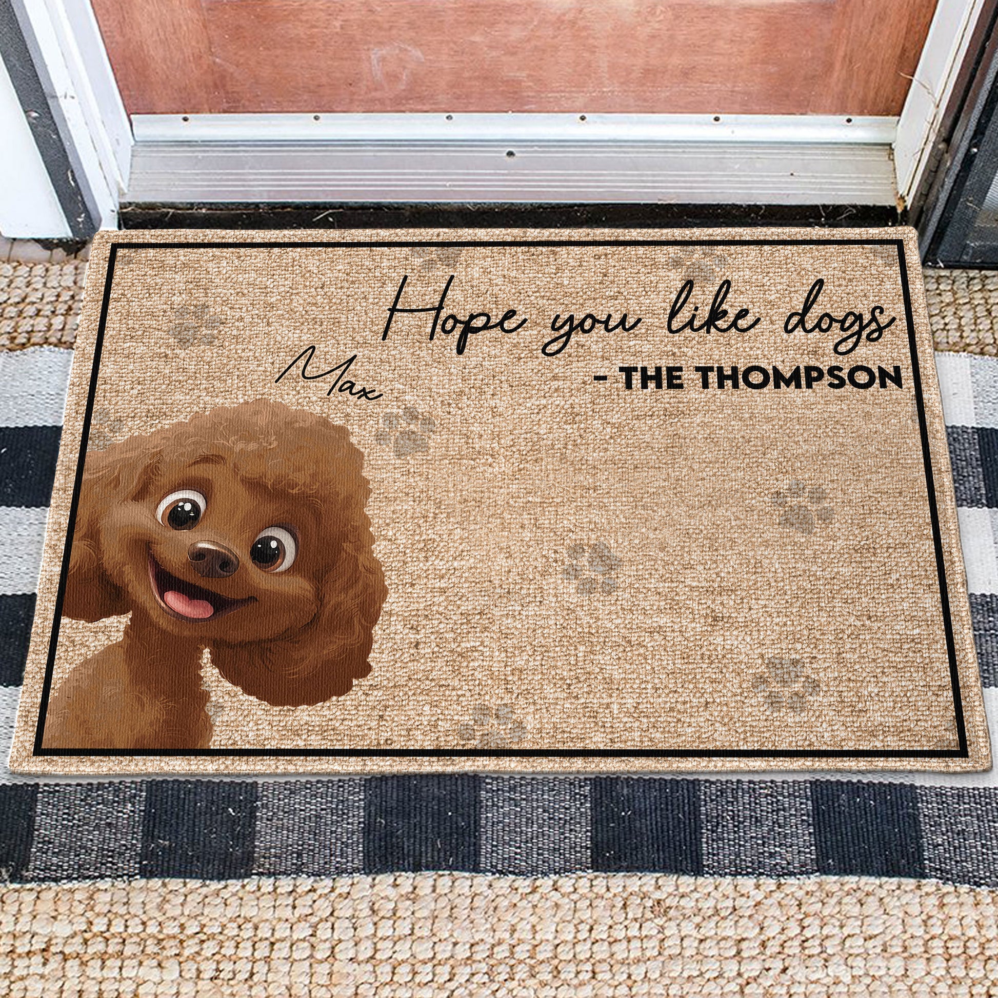 Custom Family Name Hope You Like The Dog - Personalized Doormat - Gift for Pet Owners, Pet Lovers, Dog Mom, Dog Dad | CLP15 NH96 - Image 3