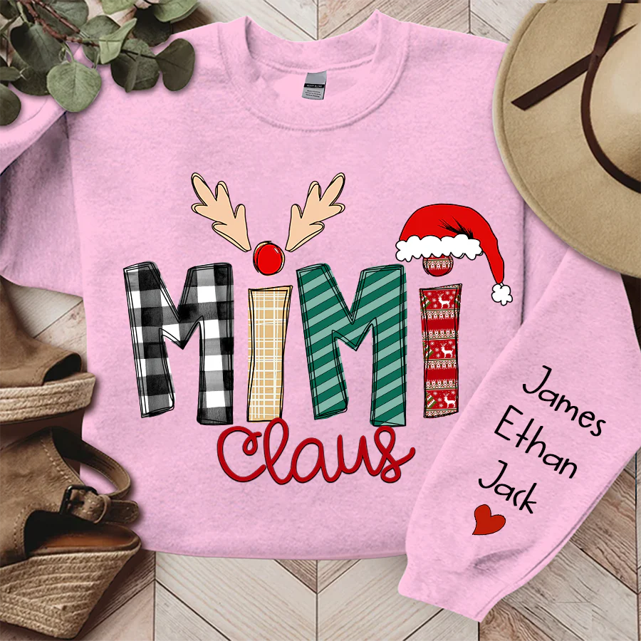 Custom Family Name Mimi Claus - Personalized Sweatshirt - Best Christmas Gift For Grandma, Mom, Family Member - NH96 - Image 5