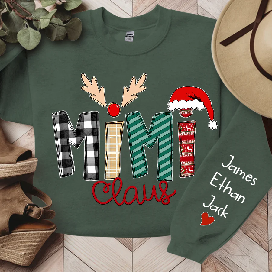 Custom Family Name Mimi Claus - Personalized Sweatshirt - Best Christmas Gift For Grandma, Mom, Family Member - NH96 - Image 7