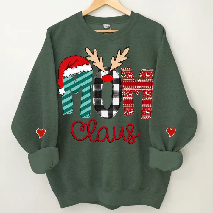 Custom Family Name Mom 2 Claus - Personalized Sweatshirt - Best Christmas Gift For Grandma, Mom, Family Member - NH96 - Image 12