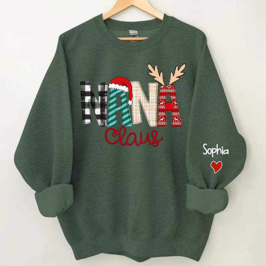 Custom Family Name Nana Claus - Personalized Sweatshirt - Best Christmas Gift For Grandma, Mom, Family Member - NH96 - Image 2