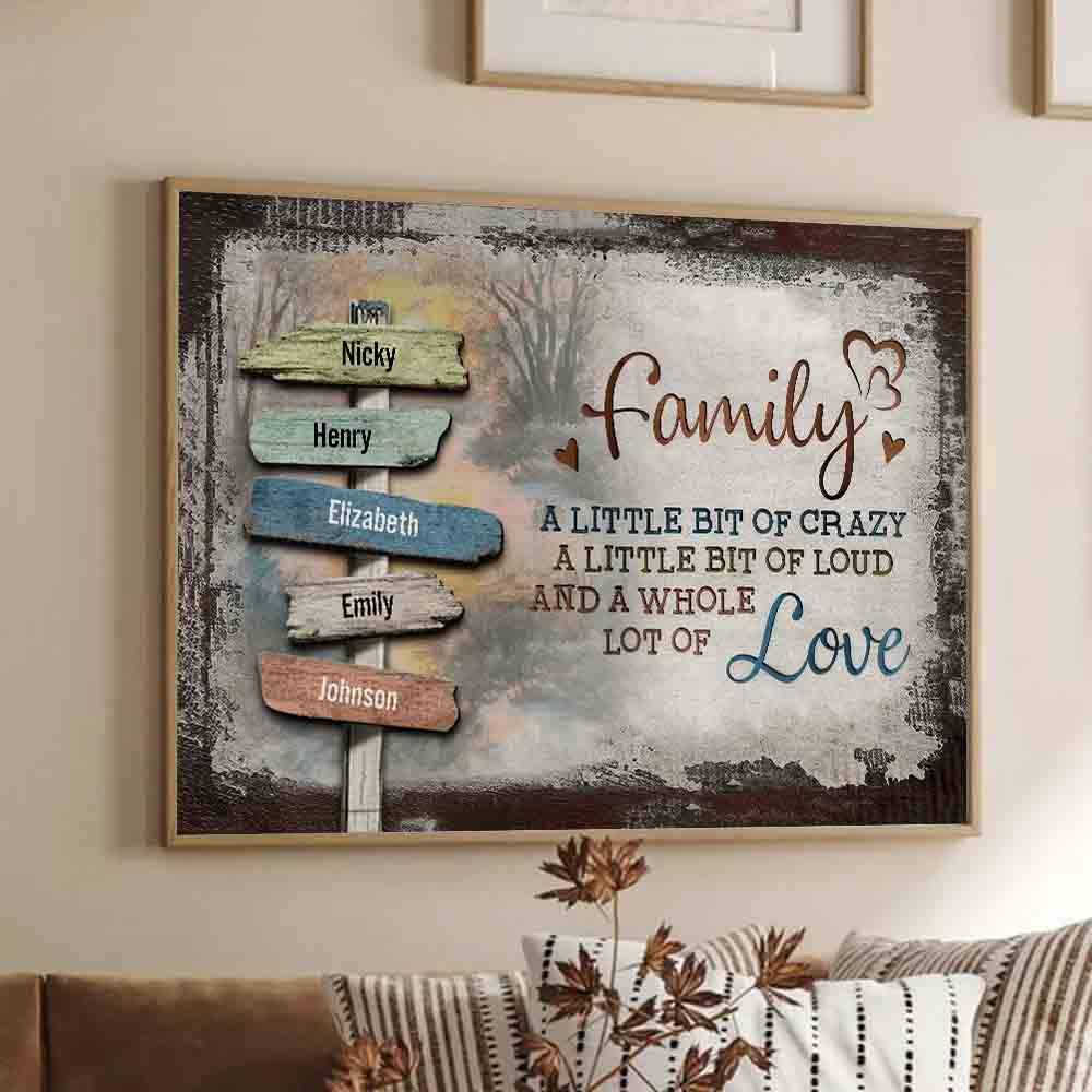 Custom Family Name Sign Rustic - Personalized Poster Canvas - Gift For Family Members, Mom and Dad - Image 2