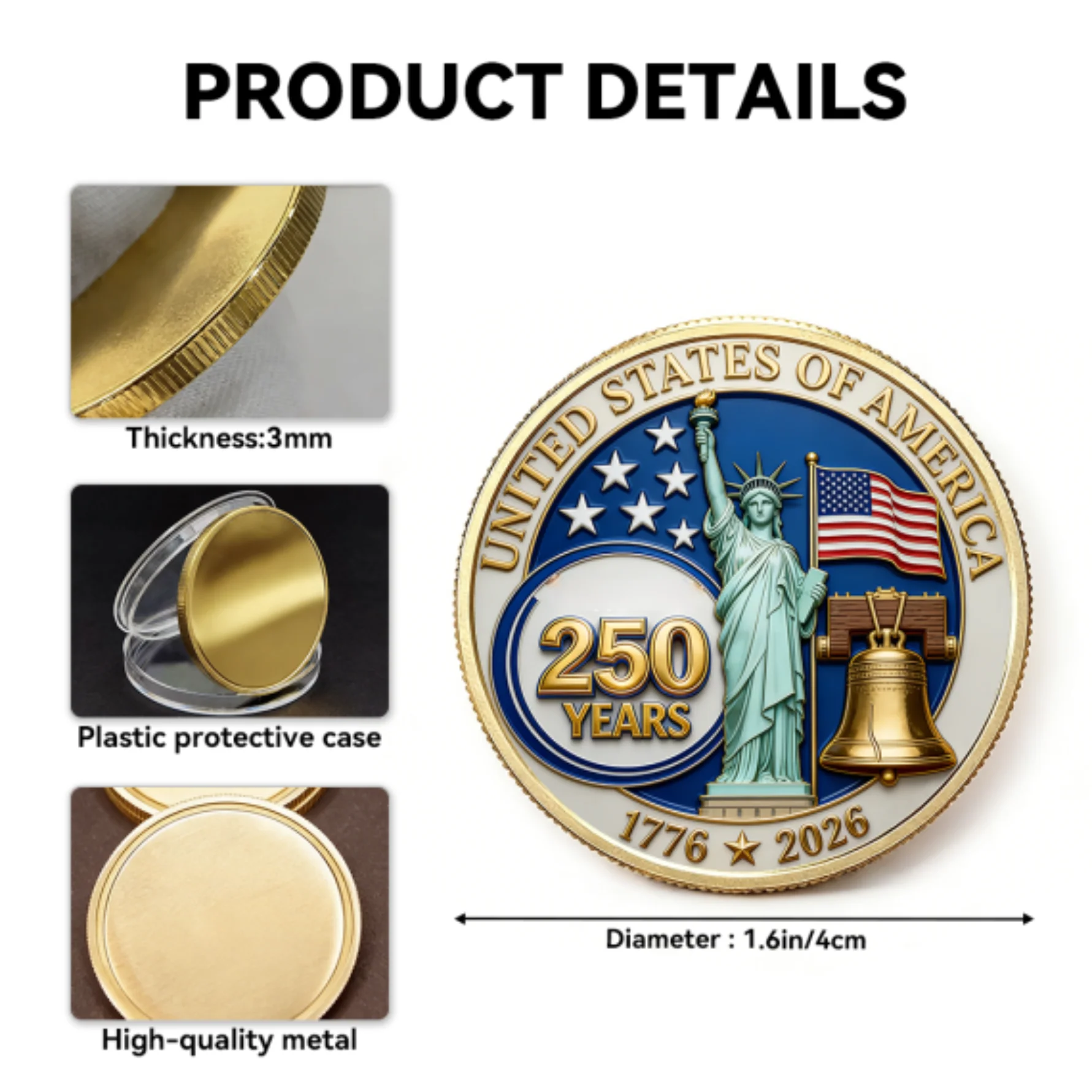 Custom Family Photo 250 Years Celebrating American Freedom - Personalized Commemorative Coin - Gifts For Patriotic Family - Image 9