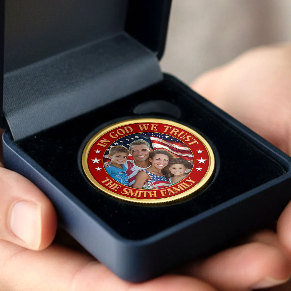 Custom Family Photo In God We Trust 250 Years Of The USA - Personalized Commemorative Coin - Gifts For Patriotic Family - Image 3