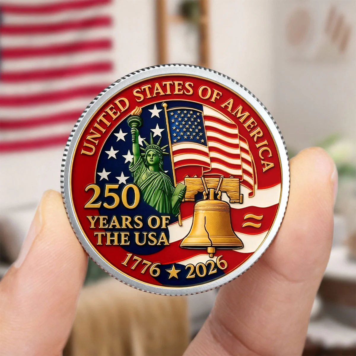 Custom Family Photo In God We Trust 250 Years Of The USA - Personalized Commemorative Coin - Gifts For Patriotic Family - Image 4