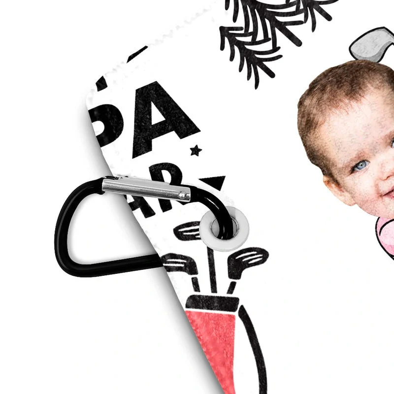 Custom Funny Photo Bester Daddy By Par - Personalized Golf Towel - Gift For Dad - Image 6