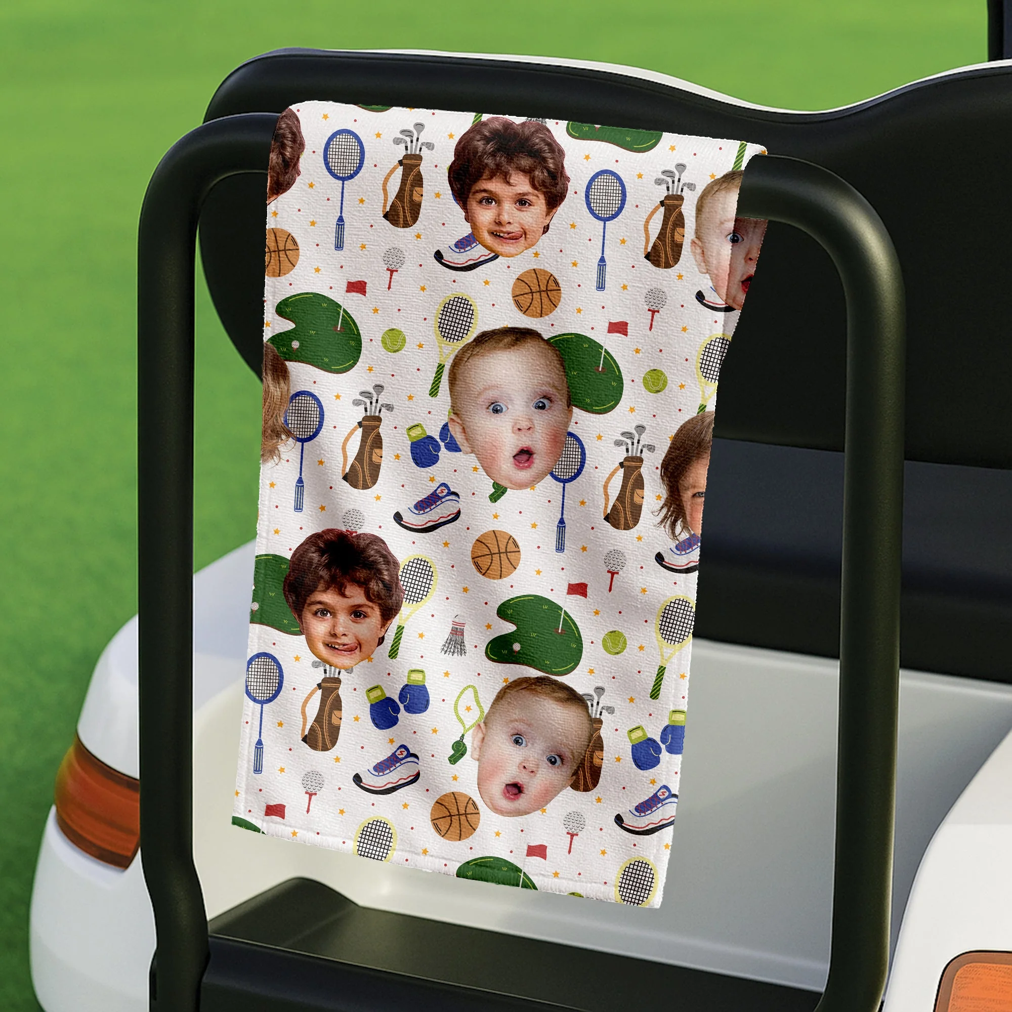 Custom Funny Photo With Kids - Personalized Golf Towel - Gift For Dad, Grandpa, Golf Lovers - Image 3
