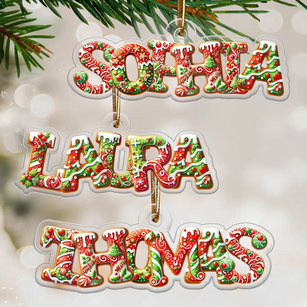 Custom Letters 2025 Our Favorite Gingerbreads - Personalized Acrylic Ornament - Christmas Gift For Family Members NA94 - Image 2