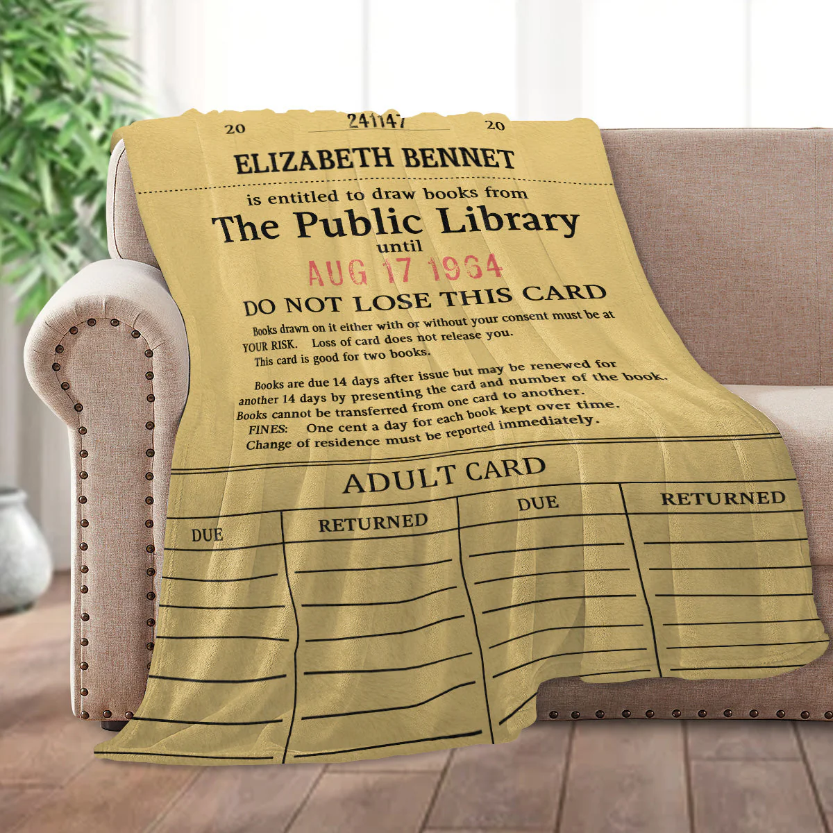 Custom Library Card - Personalized Blanket - Gift For Book Lovers, Readers HH01 - Image 2