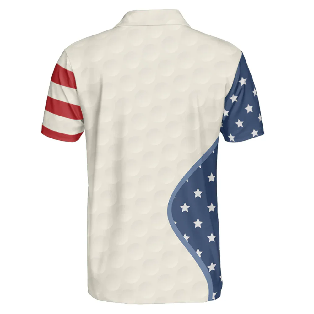 Custom Name American Flag Vintage Style - Gift For Husband, Father - Men Polo - Image 3